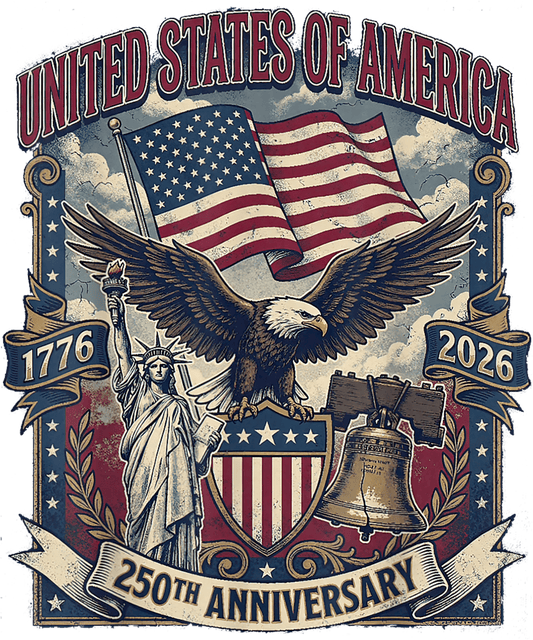 4th of July 321 - America 250th Anniversary Flag Eagle & Liberty Usa 250 Year T Shirt