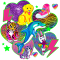 Randomness 987 - Lisa Frank Collage Hearts