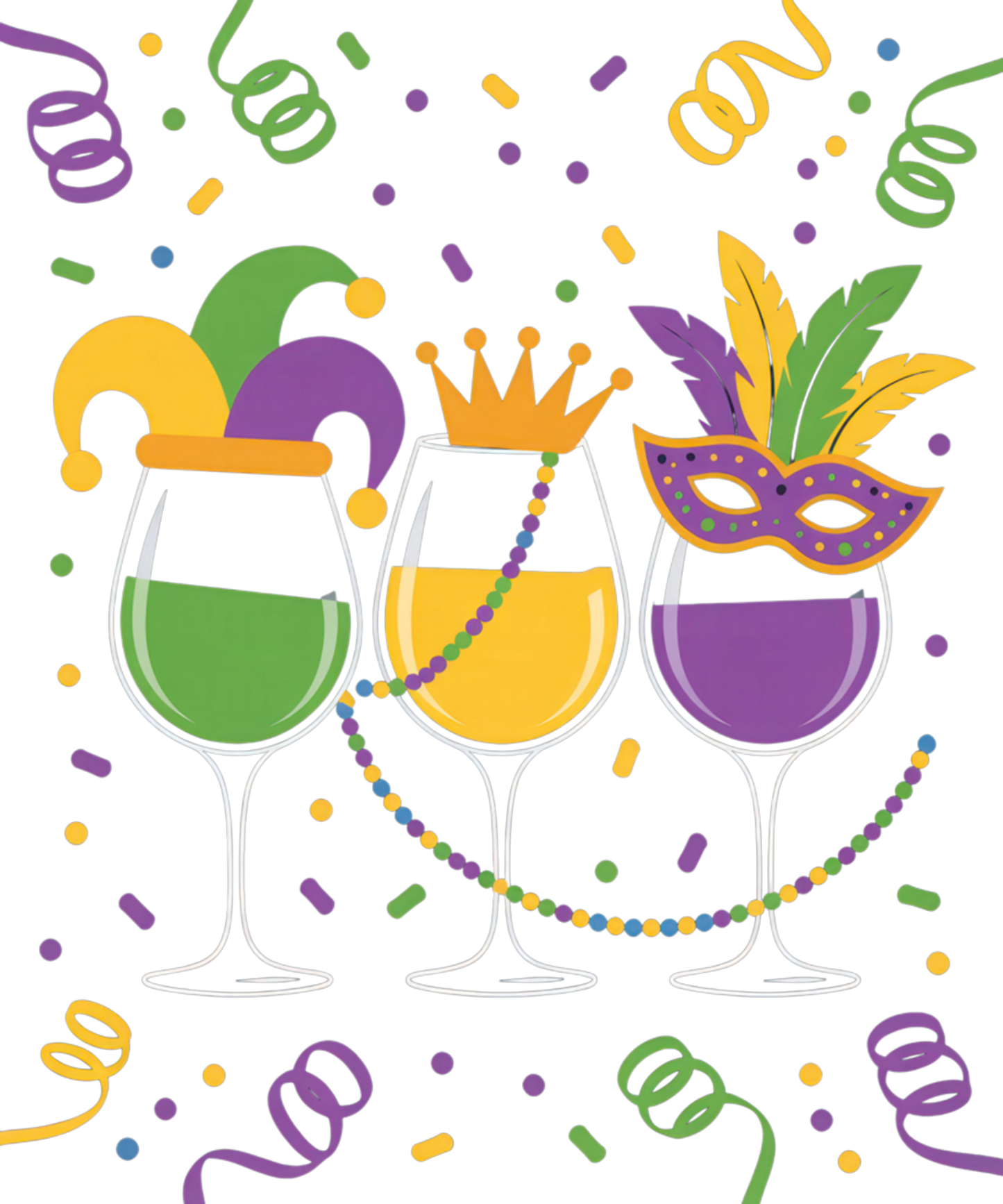 Mardi Gras 647 - Mardi Gras Party Wine Lovers Festive Mood Celebration Outfit Sweatshirt
