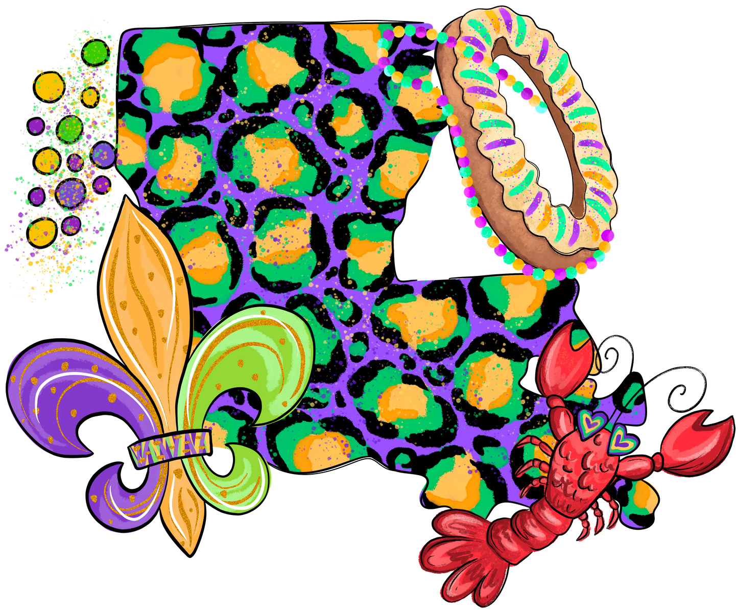 Mardi Gras 510 - Leopard Louisiana Mardi Gras Png 58875532 Louisiana