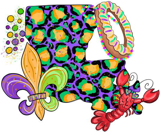 Mardi Gras 510 - Leopard Louisiana Mardi Gras Png 58875532 Louisiana