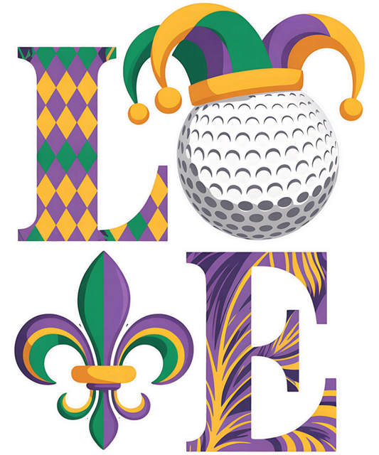 Mardi Gras 405 - Funny Love Golf Mardi Gras Costume Carnival Women Men Sweatshirt