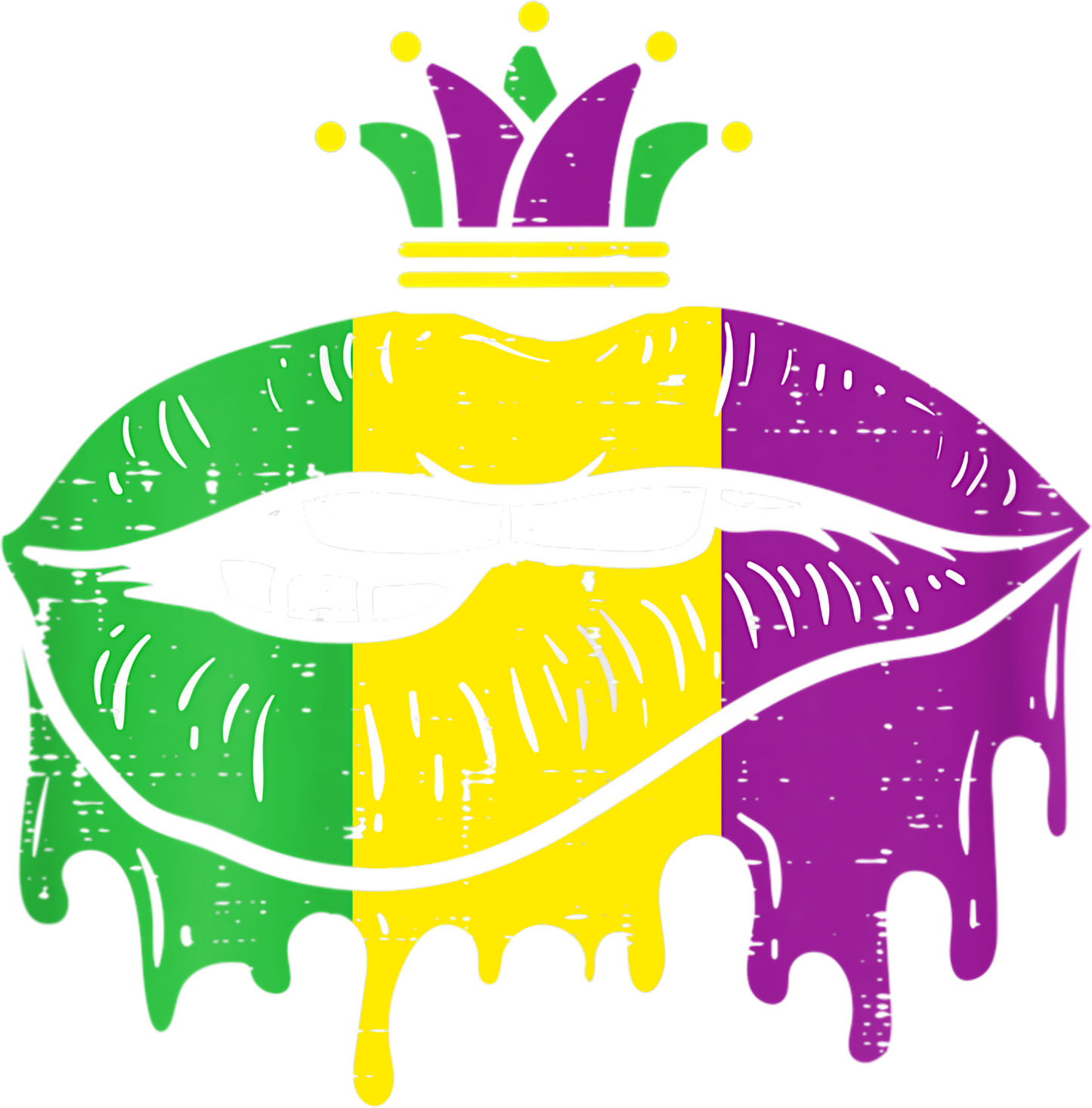 Mardi Gras 1048 - Womens Mardi Gras Dipping Lips Jester Hat Mouth Carnival Women Gift T Shirt