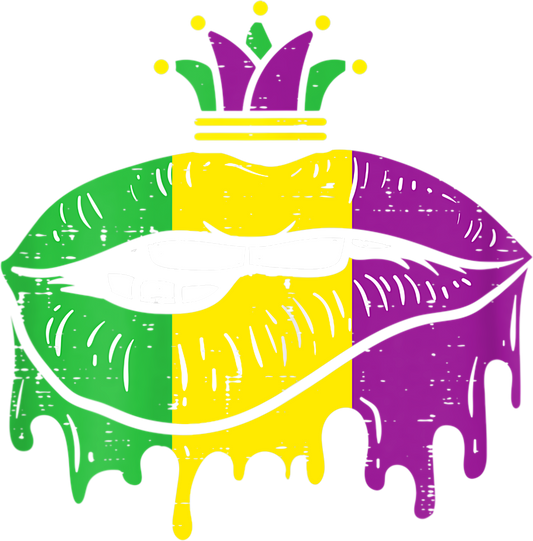 Mardi Gras 1048 - Womens Mardi Gras Dipping Lips Jester Hat Mouth Carnival Women Gift T Shirt