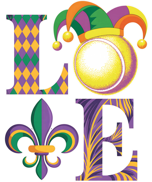 Mardi Gras 407 - Funny Love Tennis Mardi Gras Costume Carnival Women Men Sweatshirt