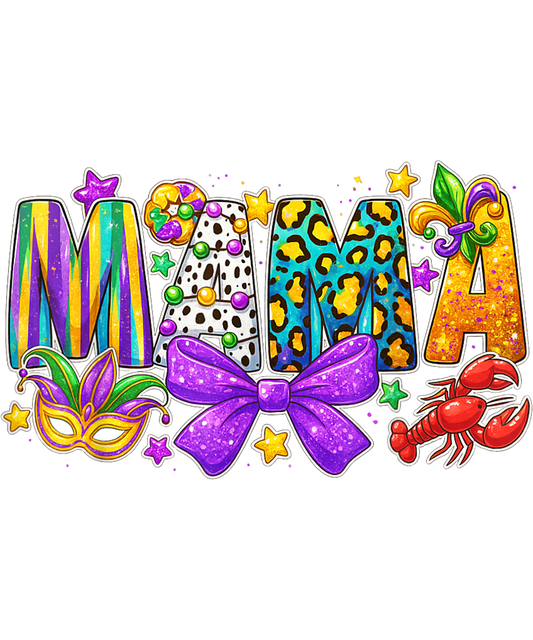 Mardi Gras 628 - Mardi Gras Mama Coquette Bow Fat Tuesday Louisiana T Shirt