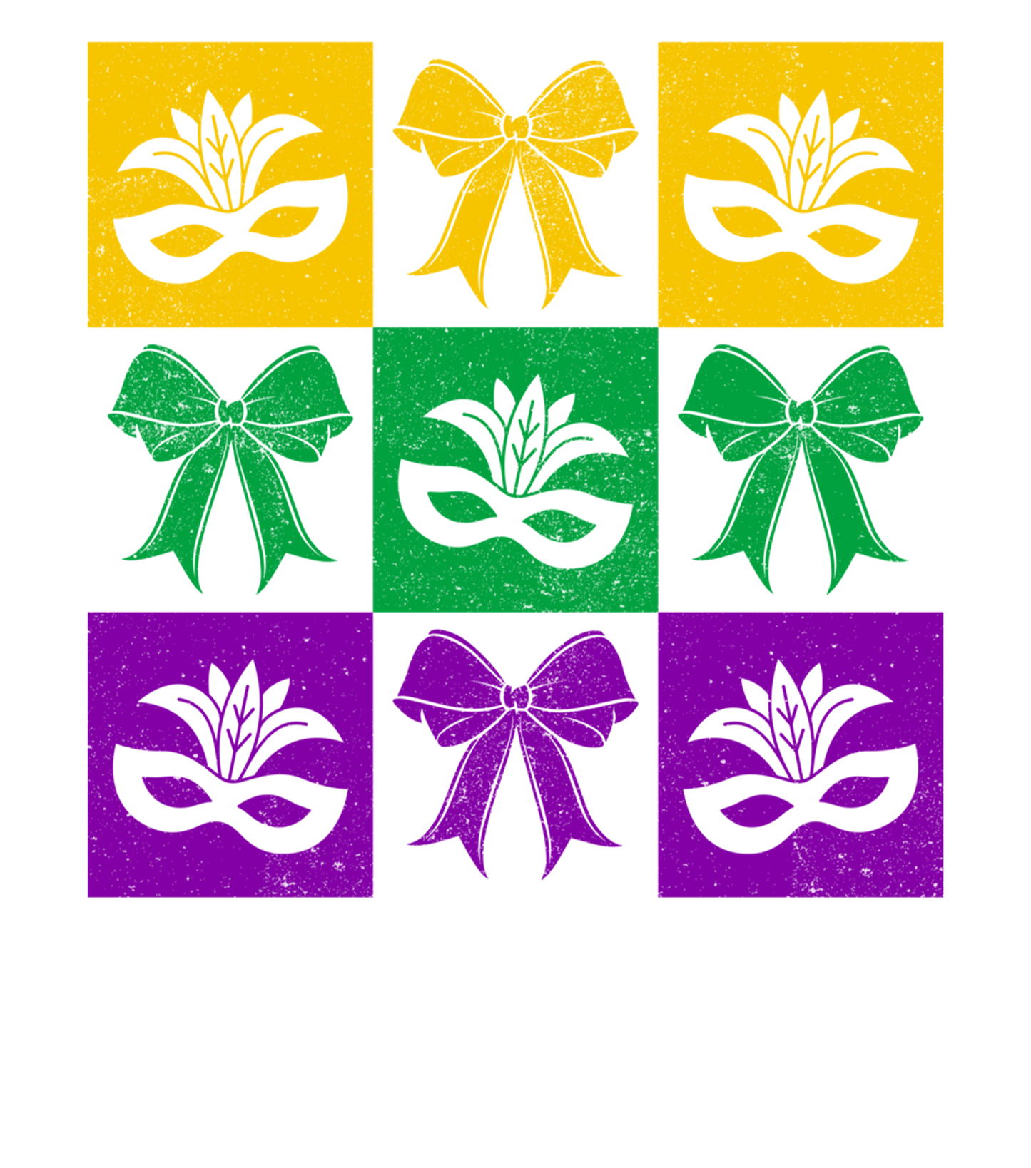 Mardi Gras 853 - Merch Mardi Gras Mask Bow Carnival Festive Grid Pattern Sweatshirt