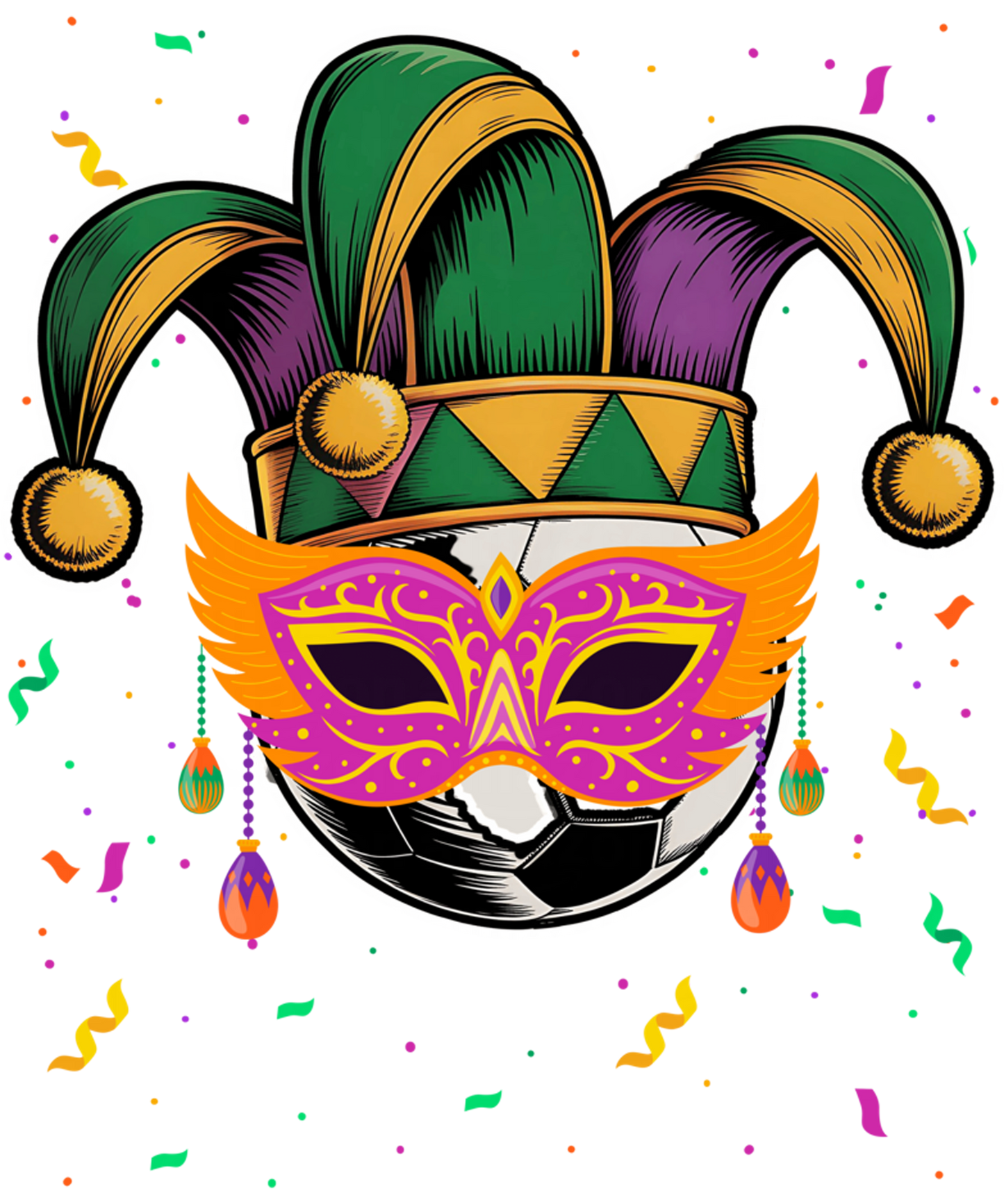 Mardi Gras 1012 - Soccer Mardi Gras Jester Hat Costume Carnival Women Men Sweatshirt
