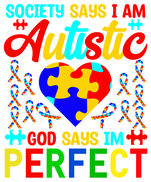 Autism 411 - Copy Of 17.Rainbow Heart And Autism Awareness Design