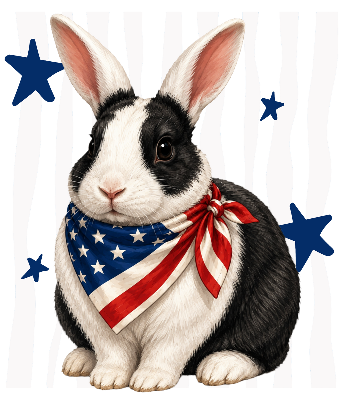 Randomness 330 - Black White Front Bunny