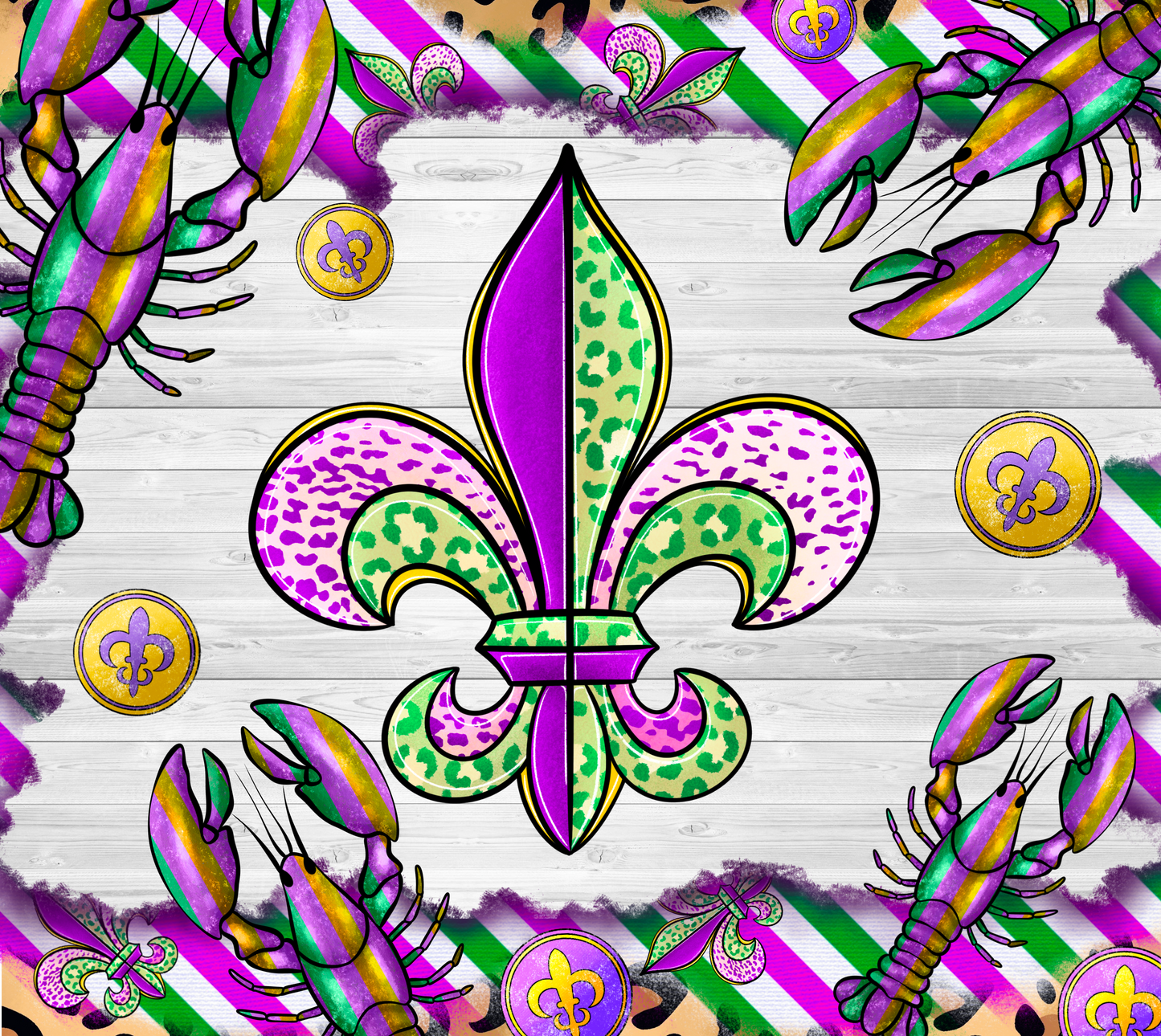 Mardi Gras 749 - Mardigrascrawfishfleurdelistumbler