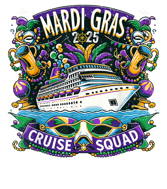 Mardi Gras 847 - Merch Mardi Gras 2025 Cruise Squad Family Matching Group T Shirt