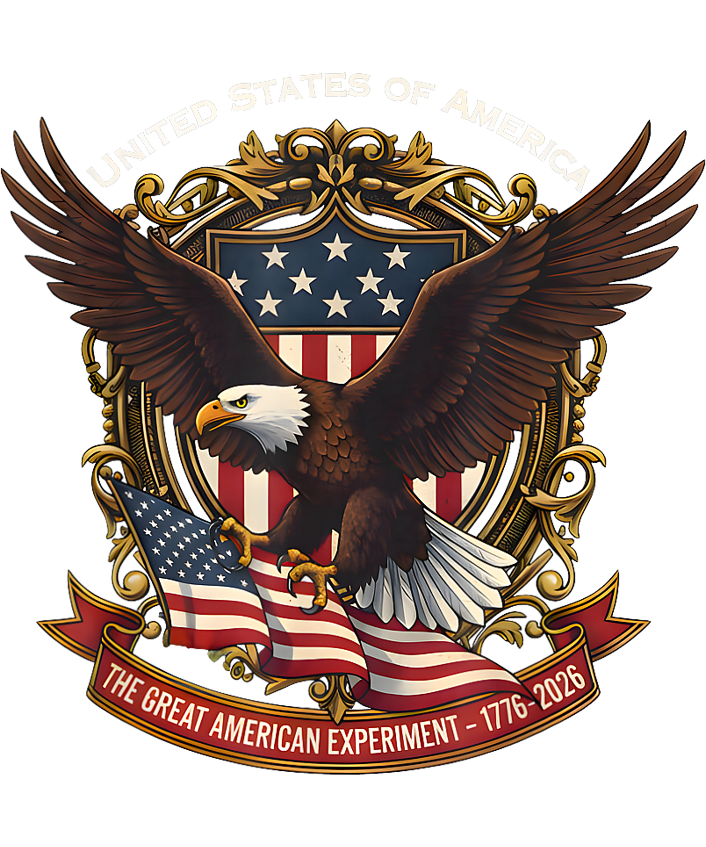 4th of July 58 - 250th Anniversary Usa 4th Of July Eagle Flag 1776 2026 T Shirt