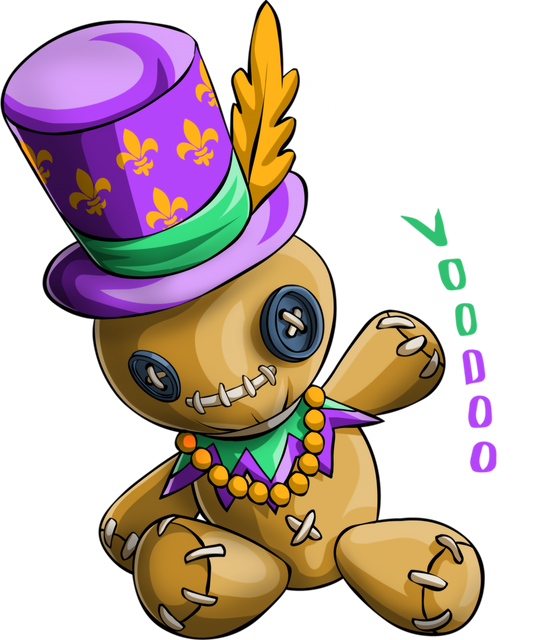 Mardi Gras 1034 - Voodoo Doll Mardi Gras Mask Jester Hat Beads Carnival Gift Long Sleeve T Shirt