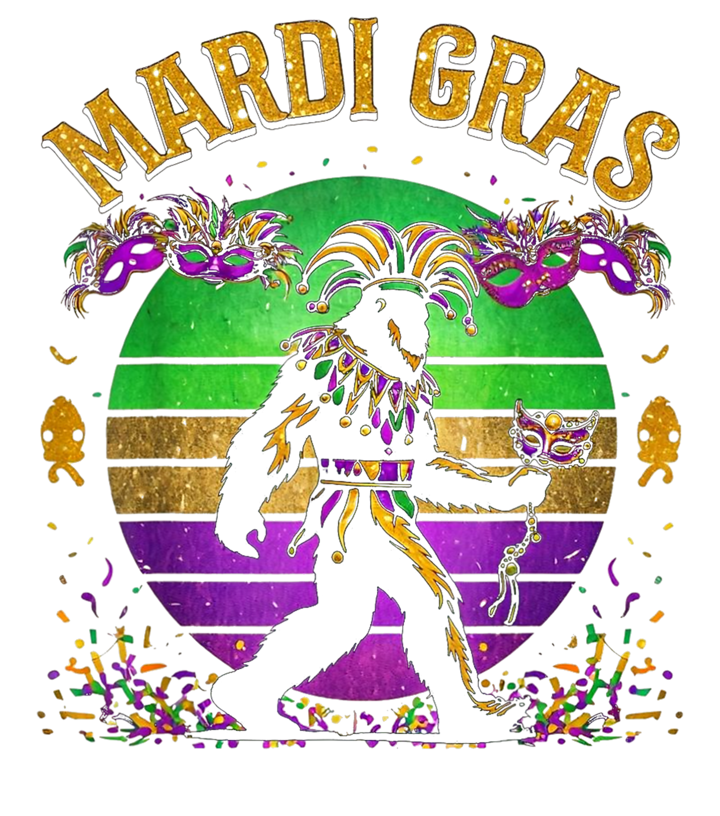 Mardi Gras 849 - Merch Mardi Gras Bigfoot T Shirt