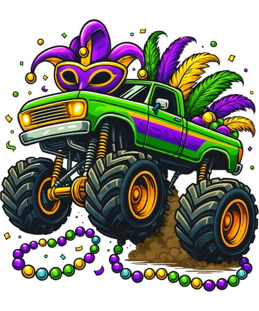 Mardi Gras 673 - Mardi Gras Truck Kids Toddlers New Orleans Festival Sweatshirt