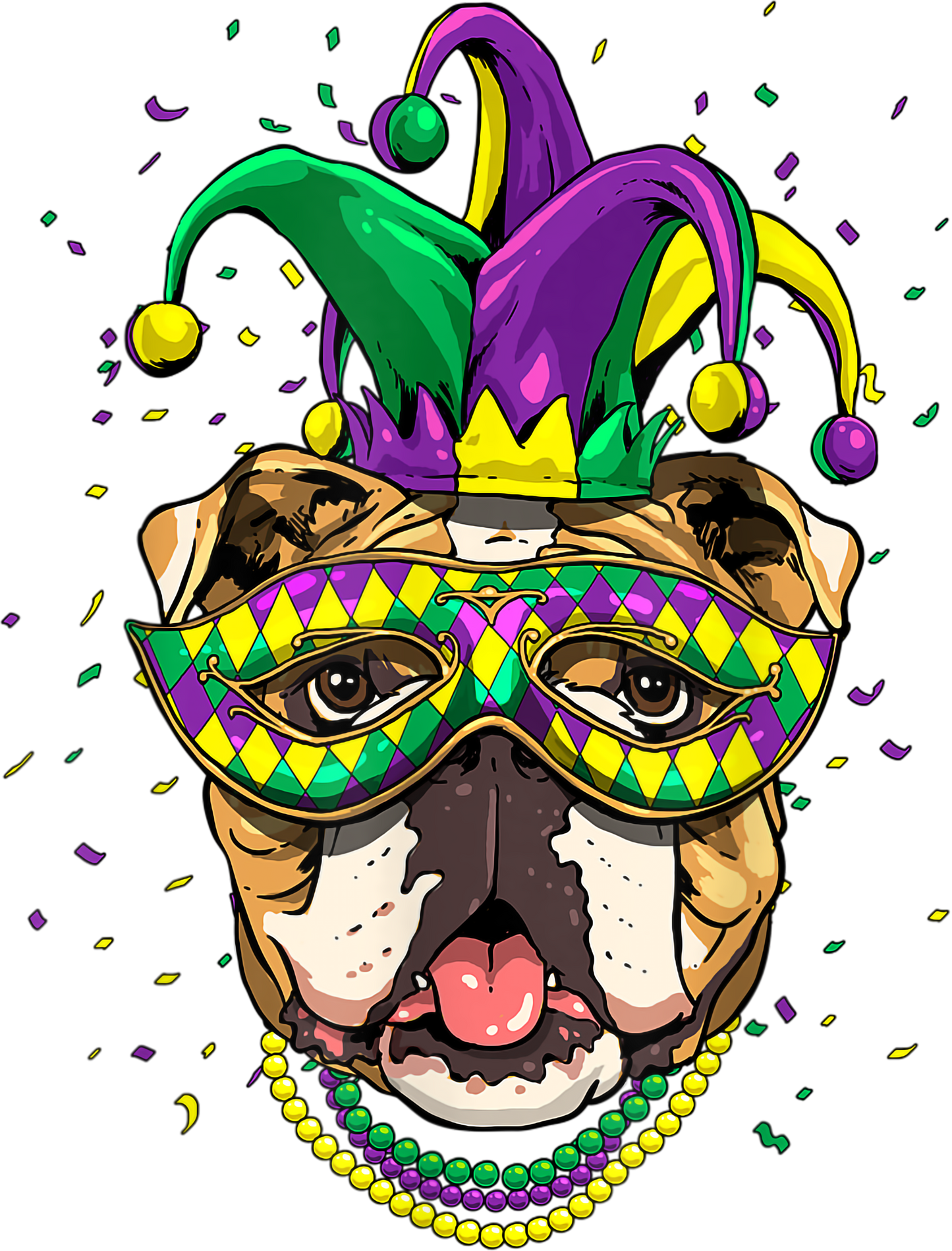 Mardi Gras 288 - American Bulldog Dog Lover Cute Mardi Gras Carnival Jester T Shirt