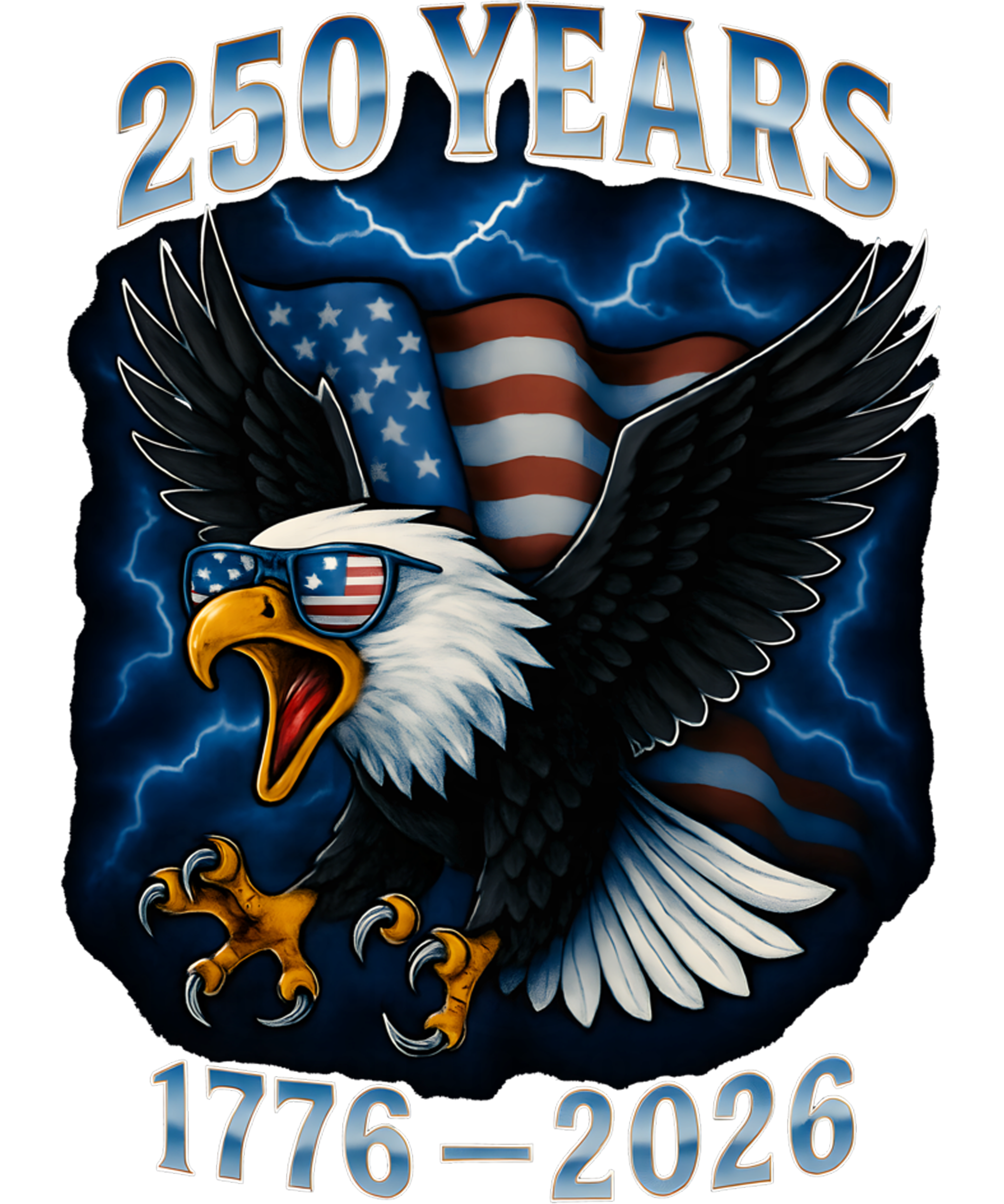 4th of July 31 - 250 Anniversary Usa Flag With Eagle America 250th Birthday Sweatshirt