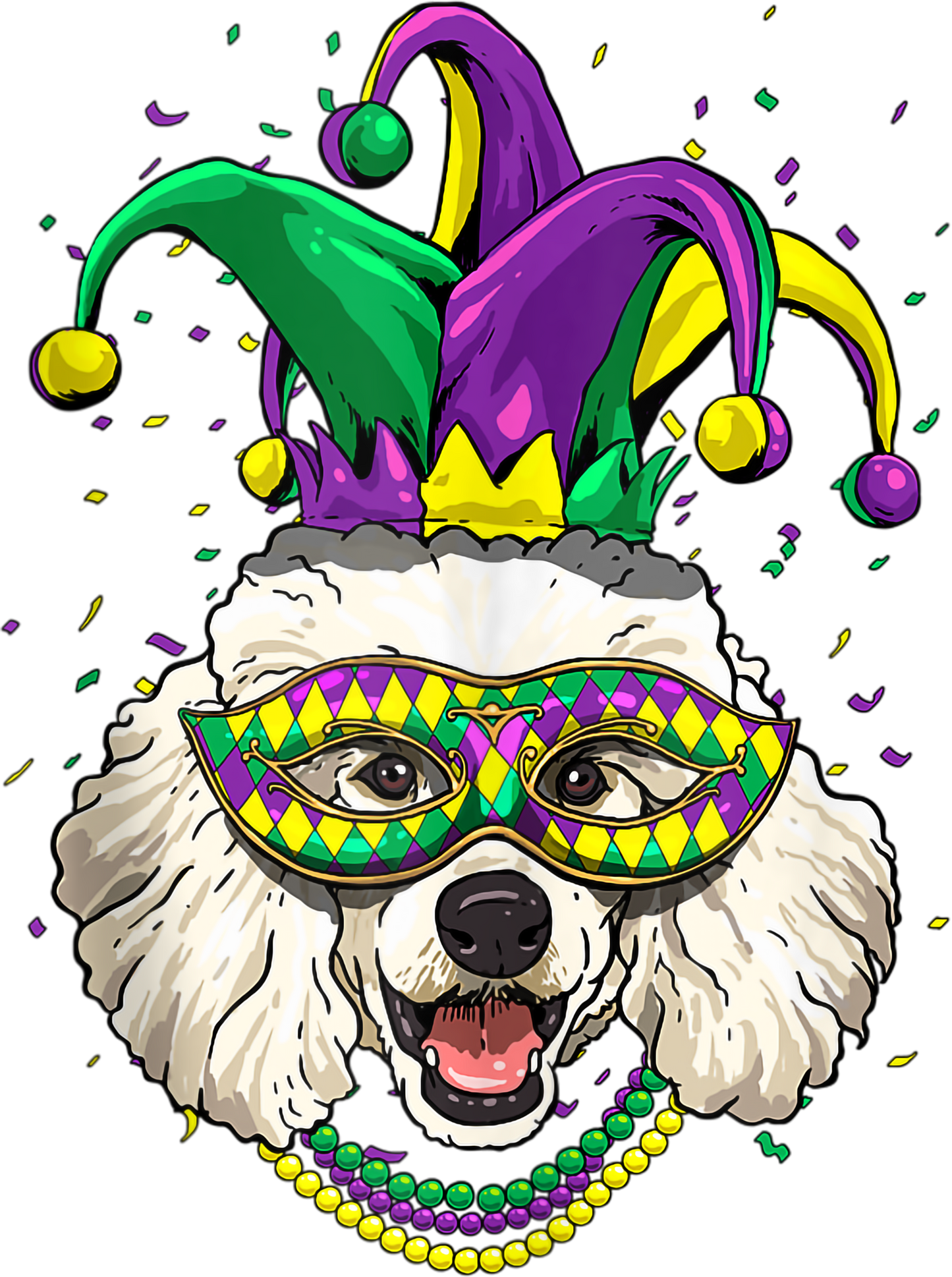 Mardi Gras 994 - Poodle Dog Lover Cute Mardi Gras Carnival Jester Tank Top