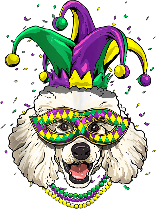 Mardi Gras 994 - Poodle Dog Lover Cute Mardi Gras Carnival Jester Tank Top
