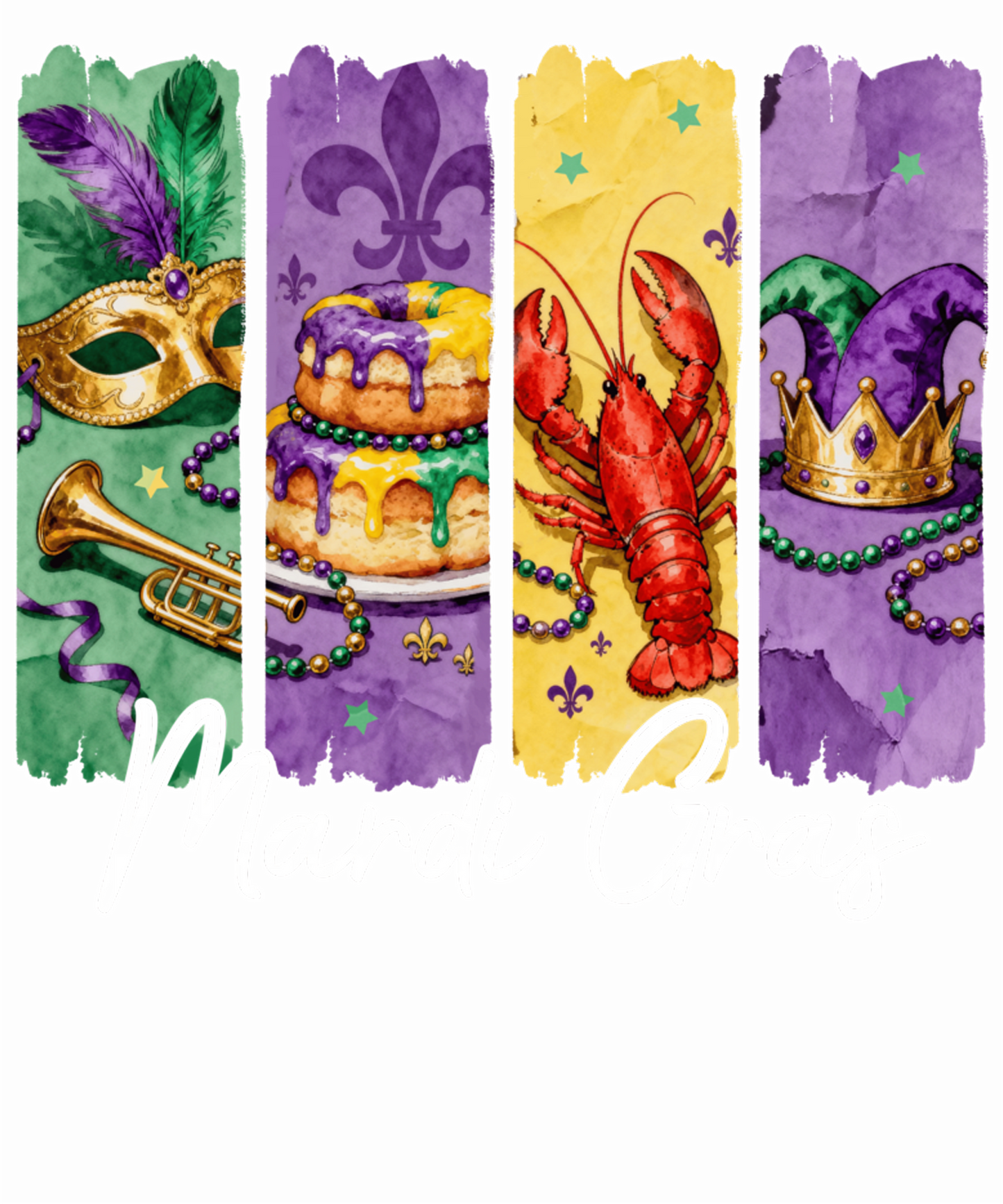 Mardi Gras 614 - Mardi Gras Jester Hat Mask Beads Crawfish Carnival Parade Sweatshirt