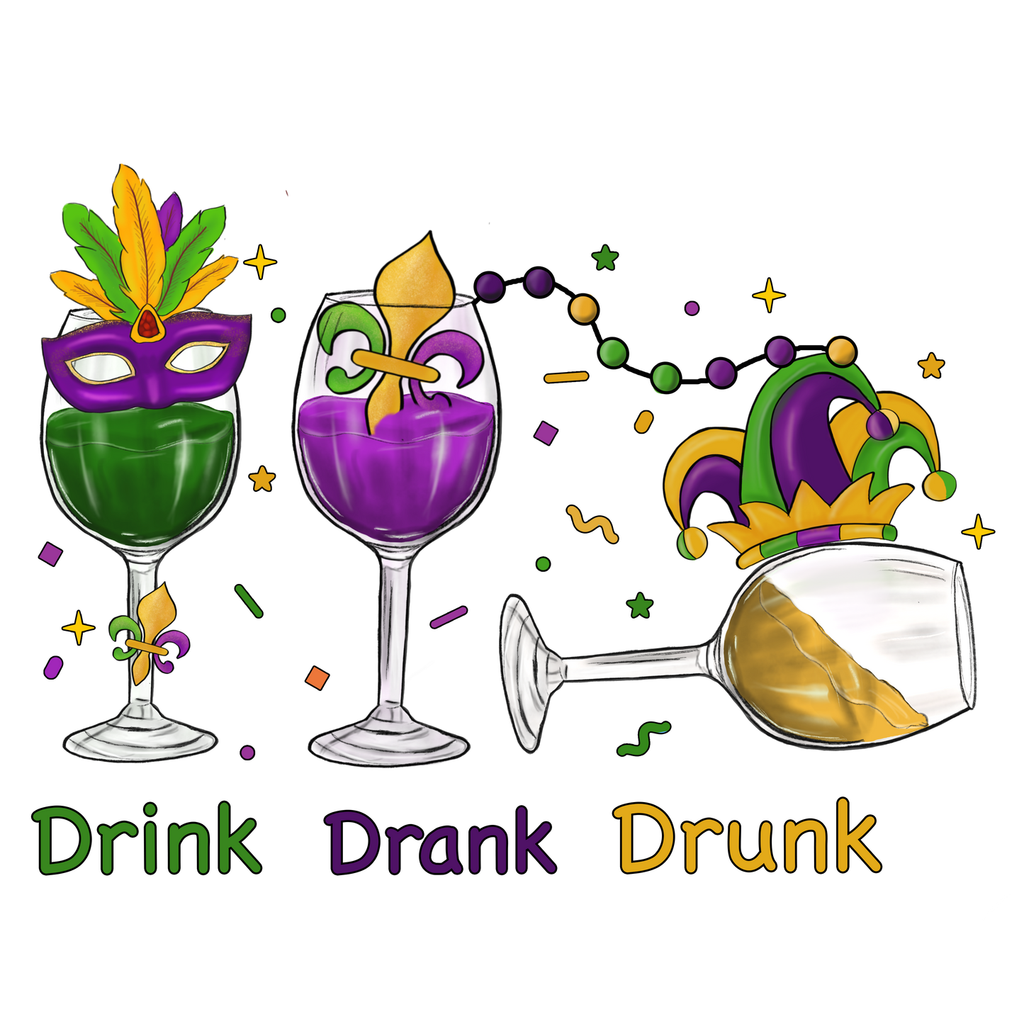 Mardi Gras 574 - Mardi Gras Bundle Drink Drank Drunk