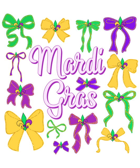 Mardi Gras 974 - Or 412025 Vtn Glitter Mardi Gras Coquette Bow