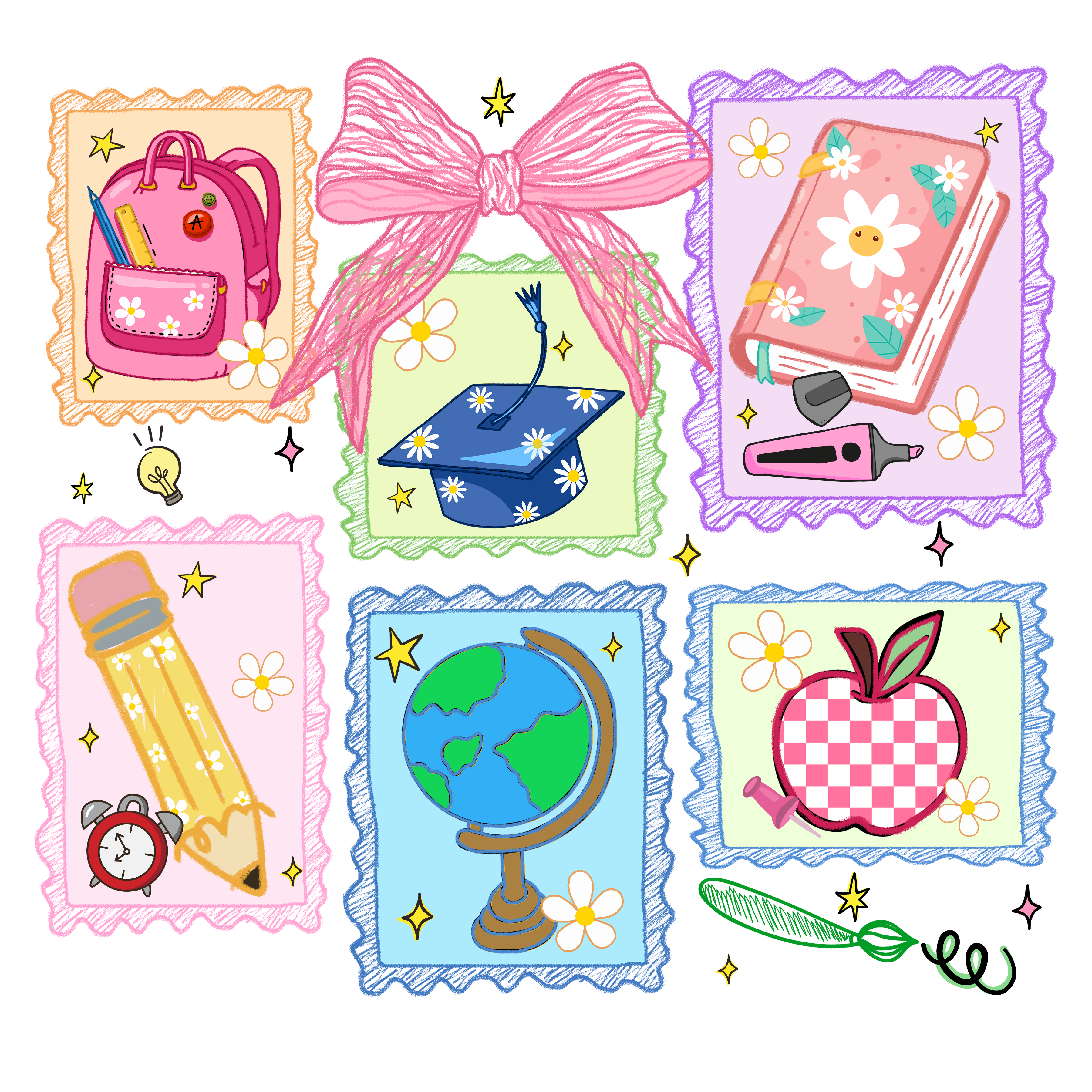 Back to School 329 - Hand Painted Picture Frame Schoo