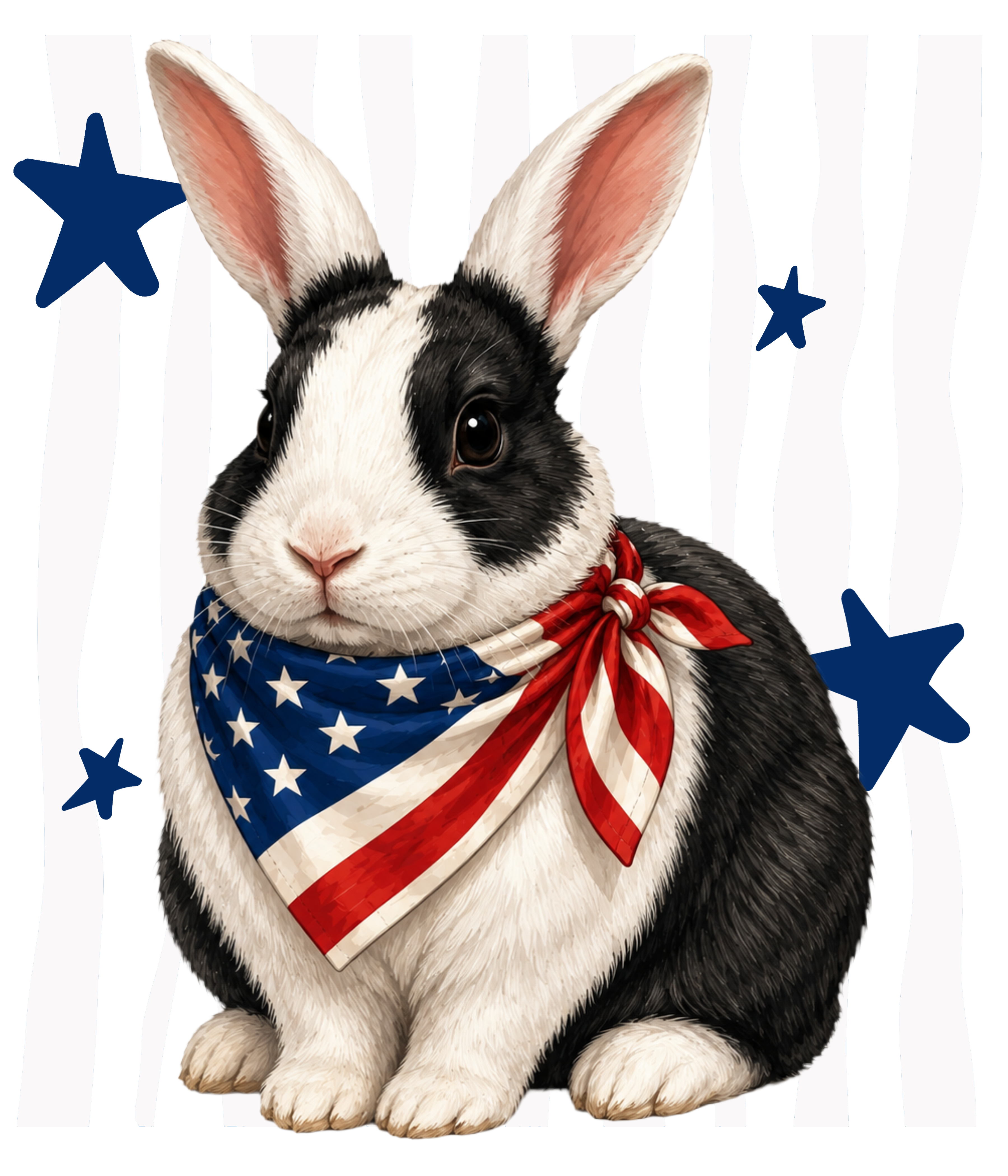 Randomness 330 - Black White Front Bunny