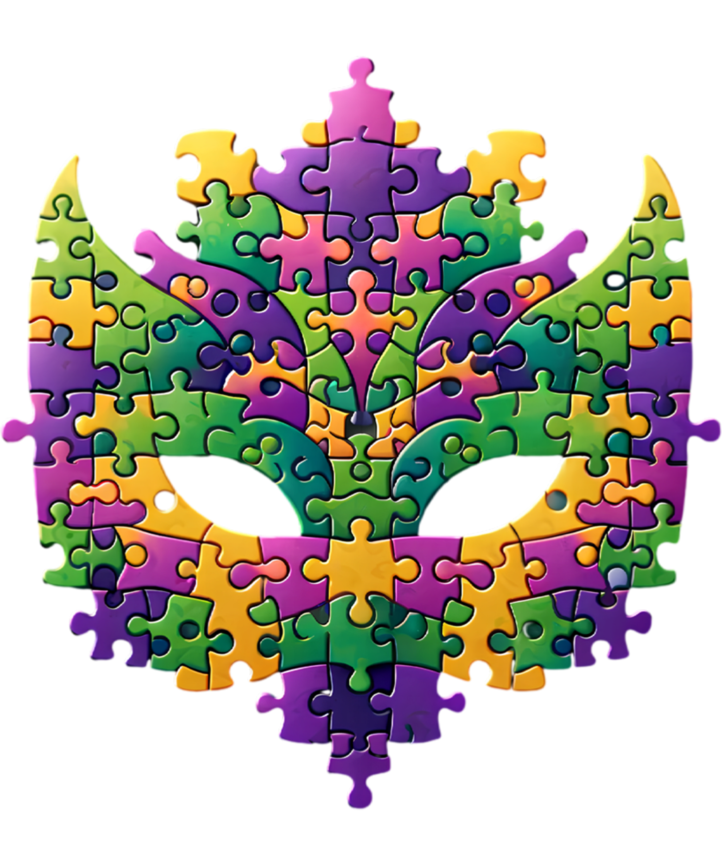 Mardi Gras 559 - Mardi Gras Autism Mask Puzzle Men Women Kids Sweatshirt
