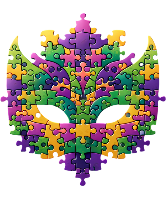 Mardi Gras 559 - Mardi Gras Autism Mask Puzzle Men Women Kids Sweatshirt