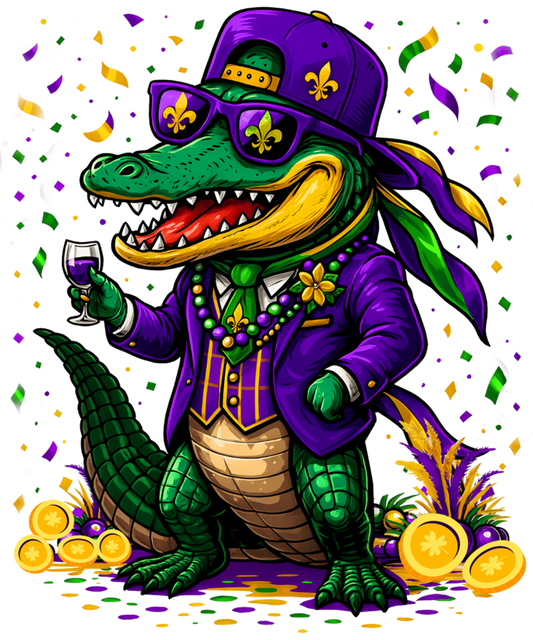 Mardi Gras 555 - Mardi Gras Alligator Mardigator Costume Men Women Kid Sweatshirt