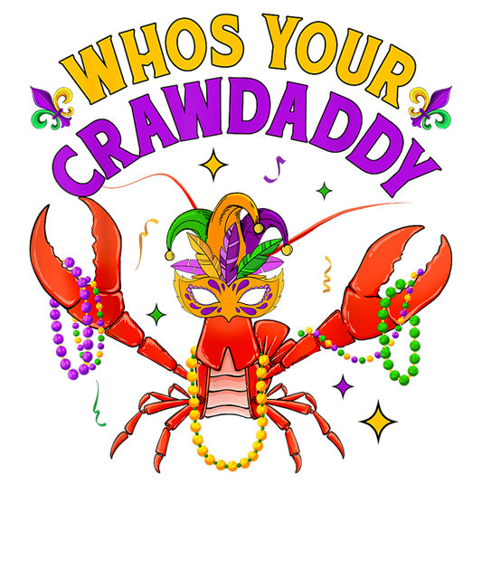 Mardi Gras 1045 - Whos Your Crawdaddy Crawfish Jester Beads Funny Mardi Gras