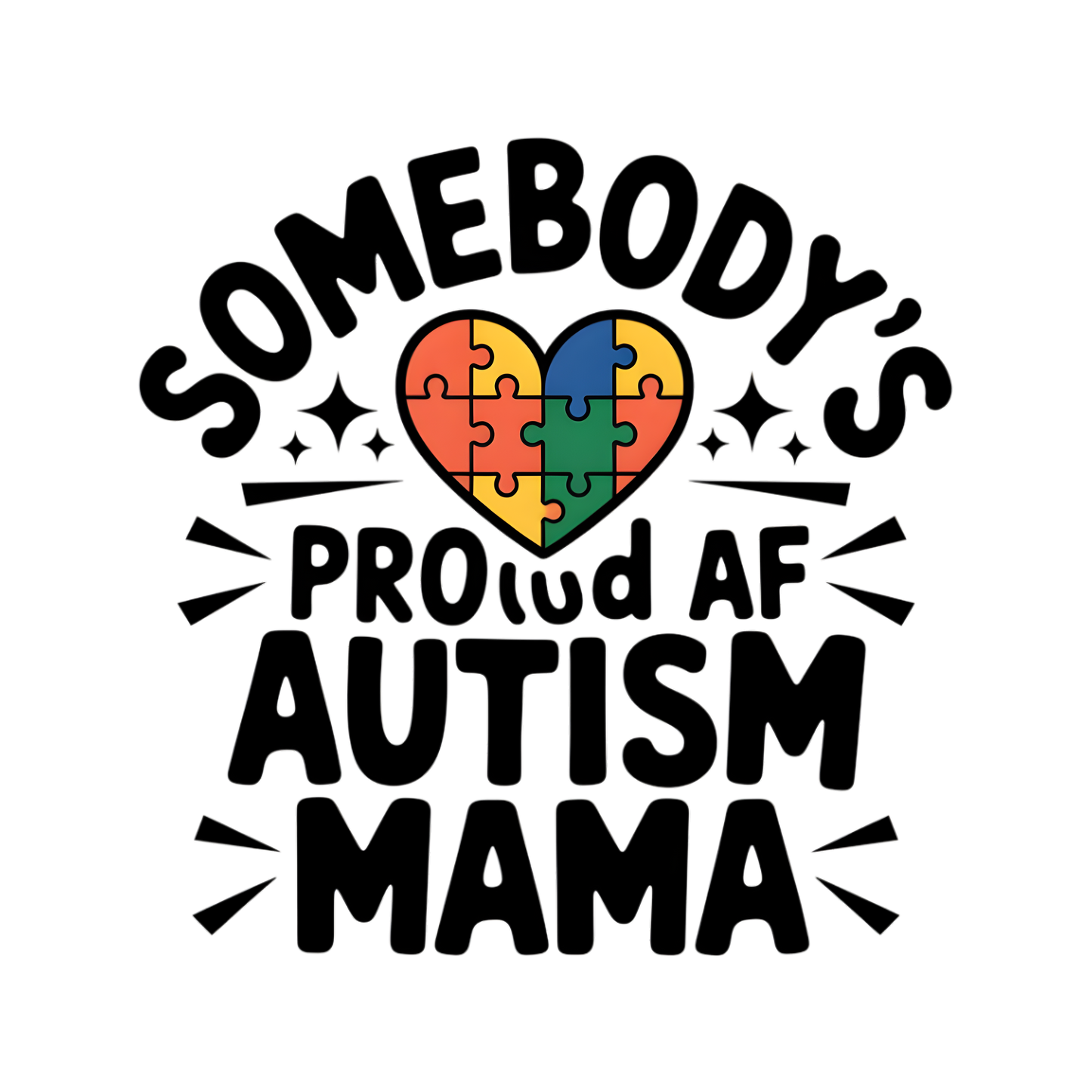 Autism 398 - Copy Of 15.Rainbow Heart Autism Awareness Design