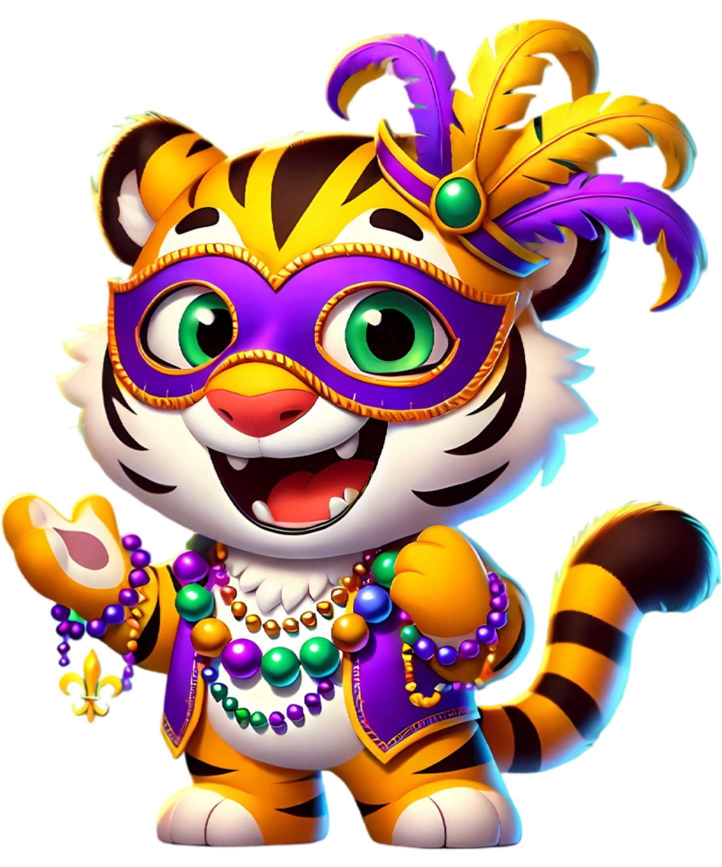 Mardi Gras 672 - Mardi Gras Tiger Costume Animal New Orleans Party Parade Sweatshirt