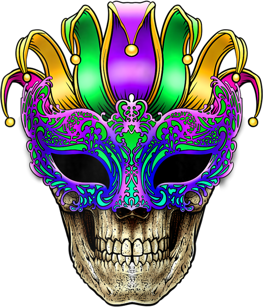 Mardi Gras 667 - Mardi Gras Skull Mask New Orleans Louisiana (Back Design) Zip Hoodie