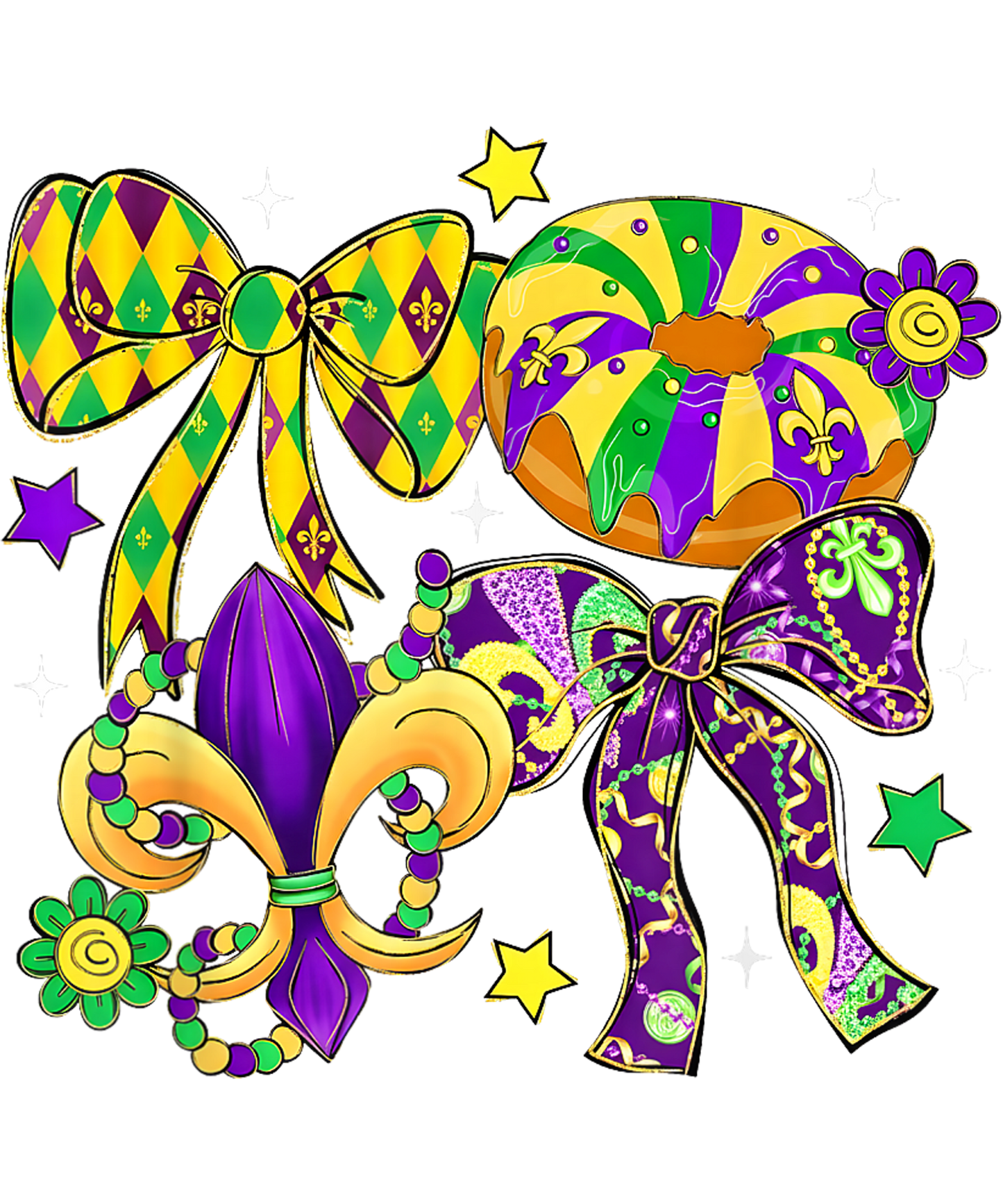 Mardi Gras 569 - Mardi Gras Bow Coquette Bow Fat Tuesday New Orleans Women T Shirt (1)