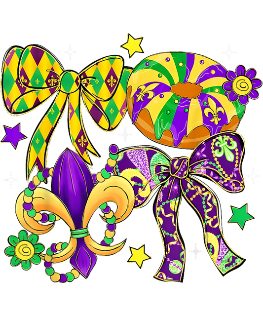 Mardi Gras 569 - Mardi Gras Bow Coquette Bow Fat Tuesday New Orleans Women T Shirt (1)