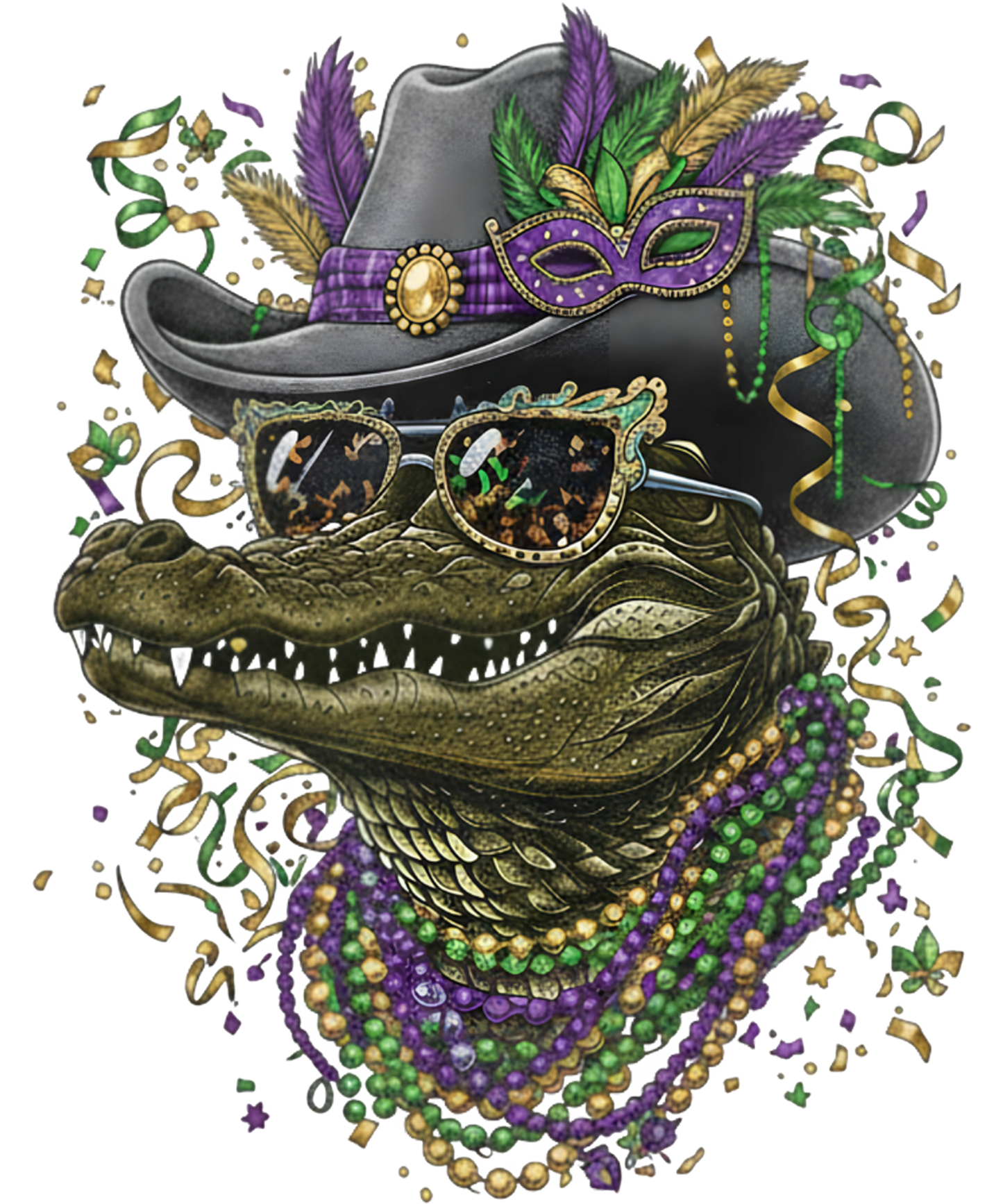 Mardi Gras 553 - Mardi Gras Alligator Carnival Party Costume Men Boys Kids Sweatshirt