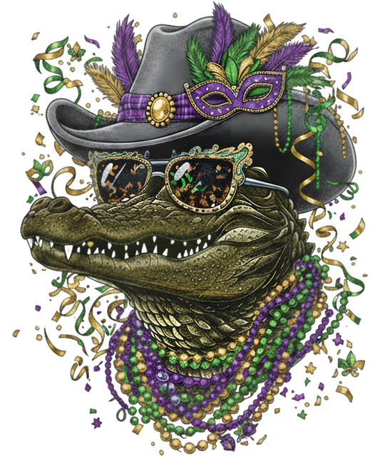 Mardi Gras 553 - Mardi Gras Alligator Carnival Party Costume Men Boys Kids Sweatshirt
