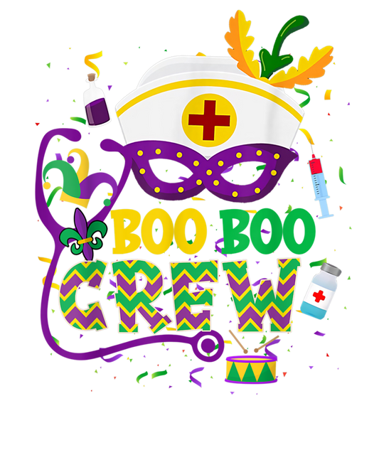 Mardi Gras Mask Boo Boo Crew Nurse, Mardi Gras