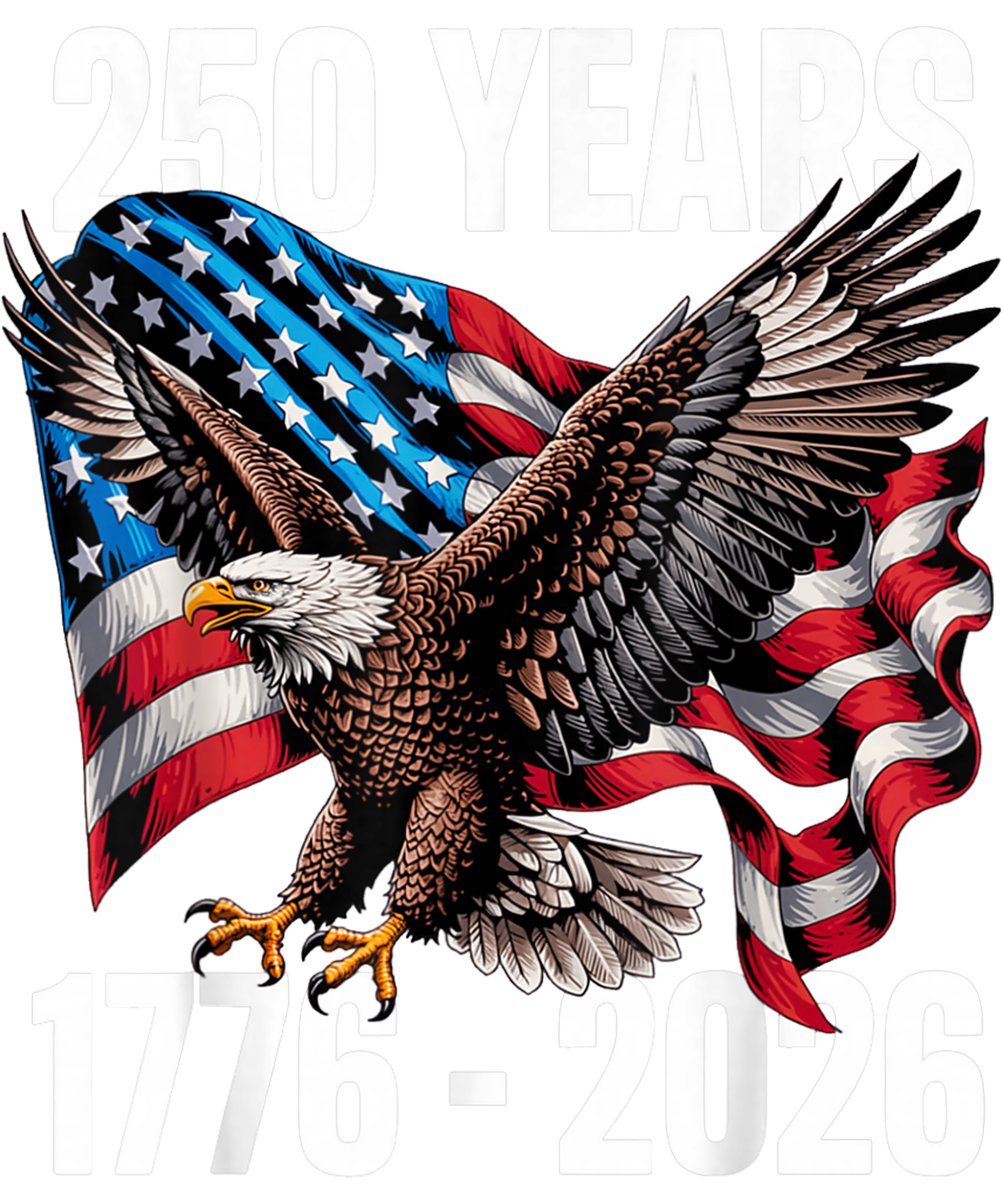4th of July 34 - 250 Years 1776 2026 Patriotic Eagle Flag 2026 T Shirt
