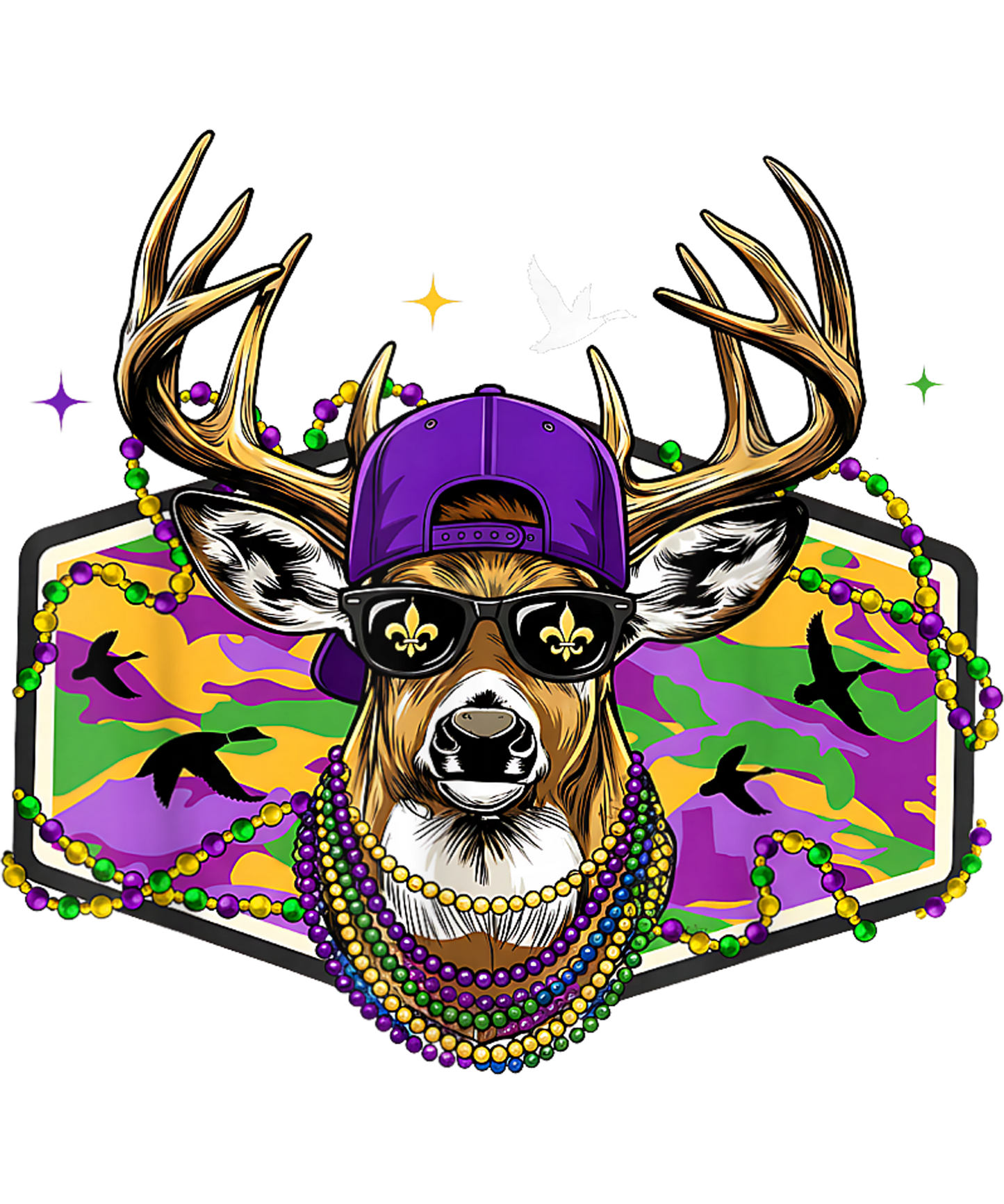 Mardi Gras 412 - Funny Mardi Gras Deer Hunting Boys Men Fat Tuesday Carnival T Shirt