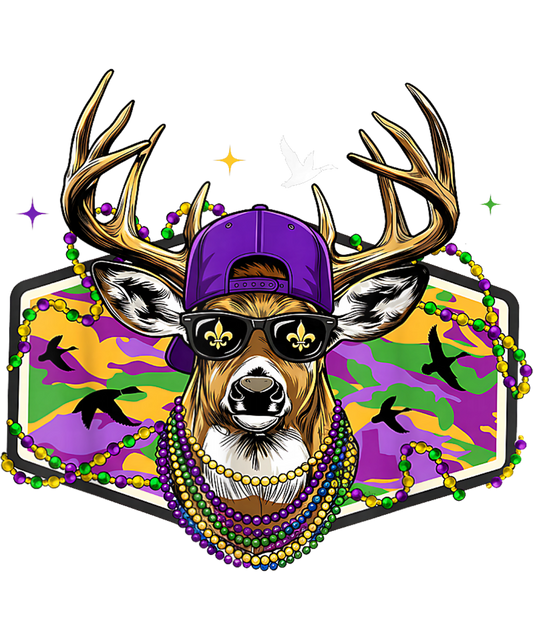 Mardi Gras 412 - Funny Mardi Gras Deer Hunting Boys Men Fat Tuesday Carnival T Shirt