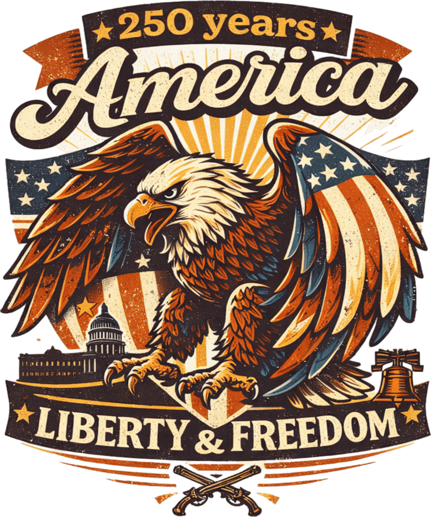4th of July 62 - 250th Anniversary Usa Land Of The Free   American Freedom Sweatshirt