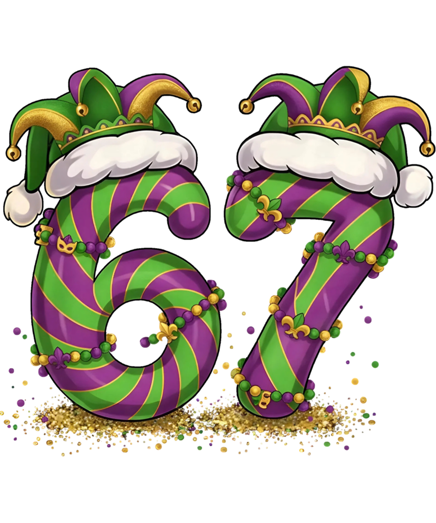 Mardi Gras 391 - Funny 67 Mardi Gras 6 7 Meme Six Seven Men Women Kids Sweatshirt