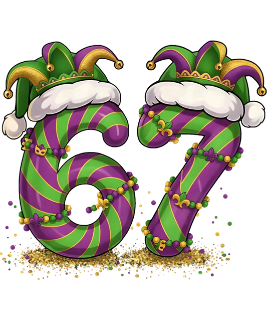 Mardi Gras 391 - Funny 67 Mardi Gras 6 7 Meme Six Seven Men Women Kids Sweatshirt