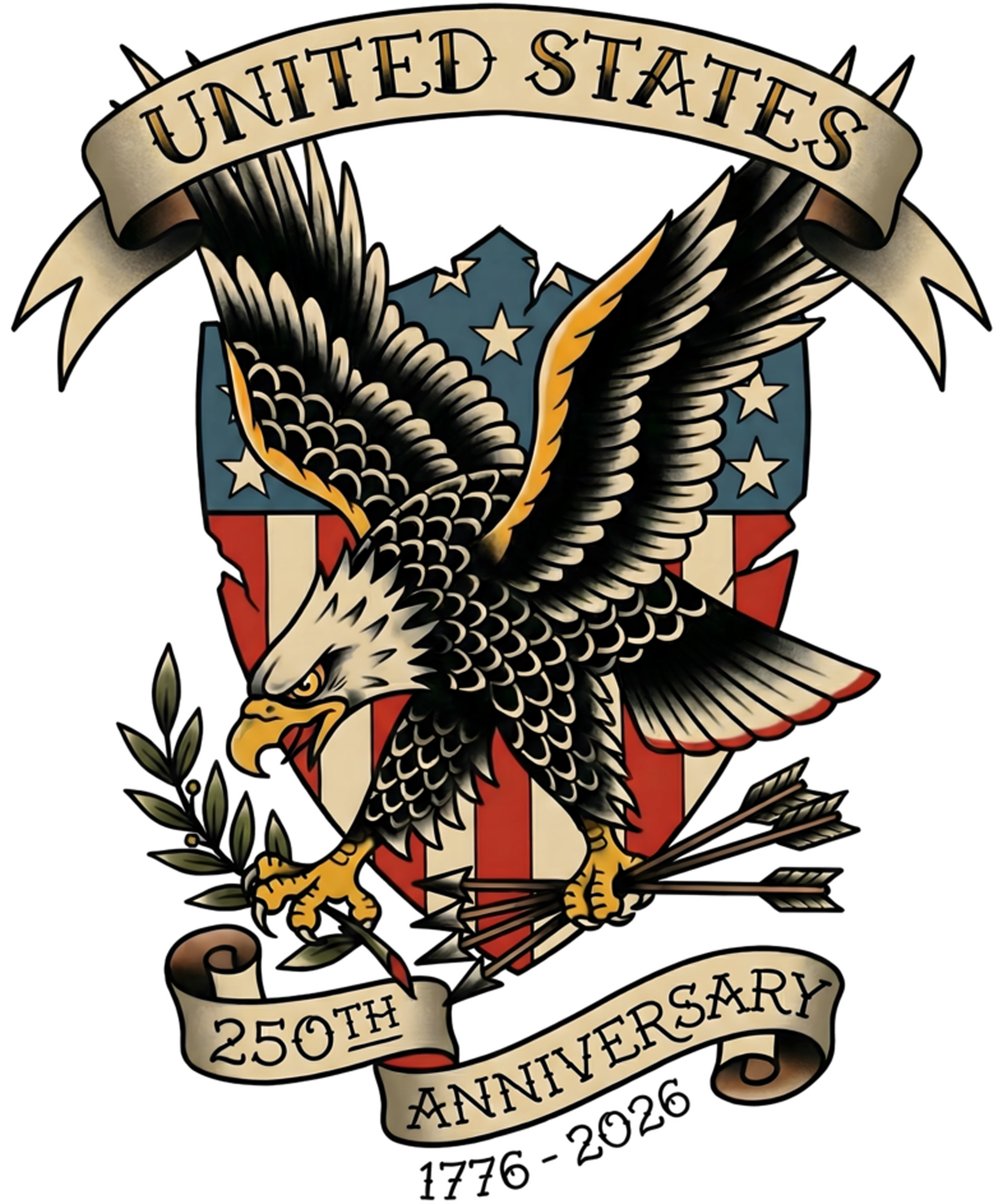 4th of July 545 - United States 250th Anniversary Bald Eagle 1776 2026 Sweatshirt
