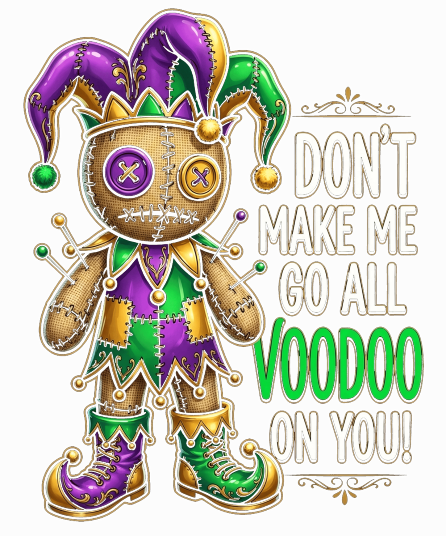 Mardi Gras 368 - Doll Jester New Orleans Carnival Sweatshirt