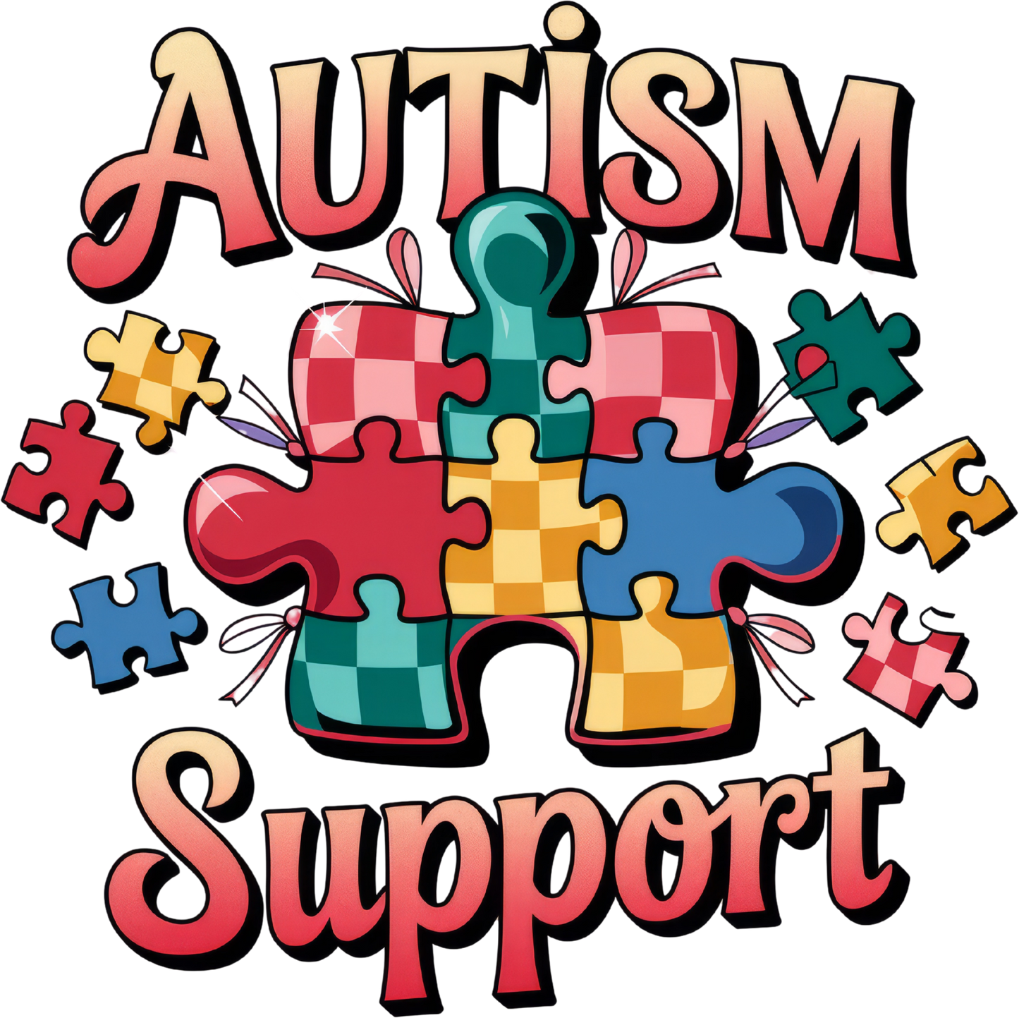 Autism 270 - Autism Awareness Coquette Bow Png
